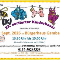 22. sortierter Kinderbasar am 27. 09.2026
