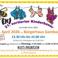 21. sortierter Kinderbasar am 19.04.2026
