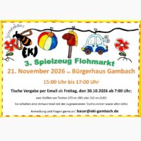 Spielzeug Flohmarkt 2026 (Tische)